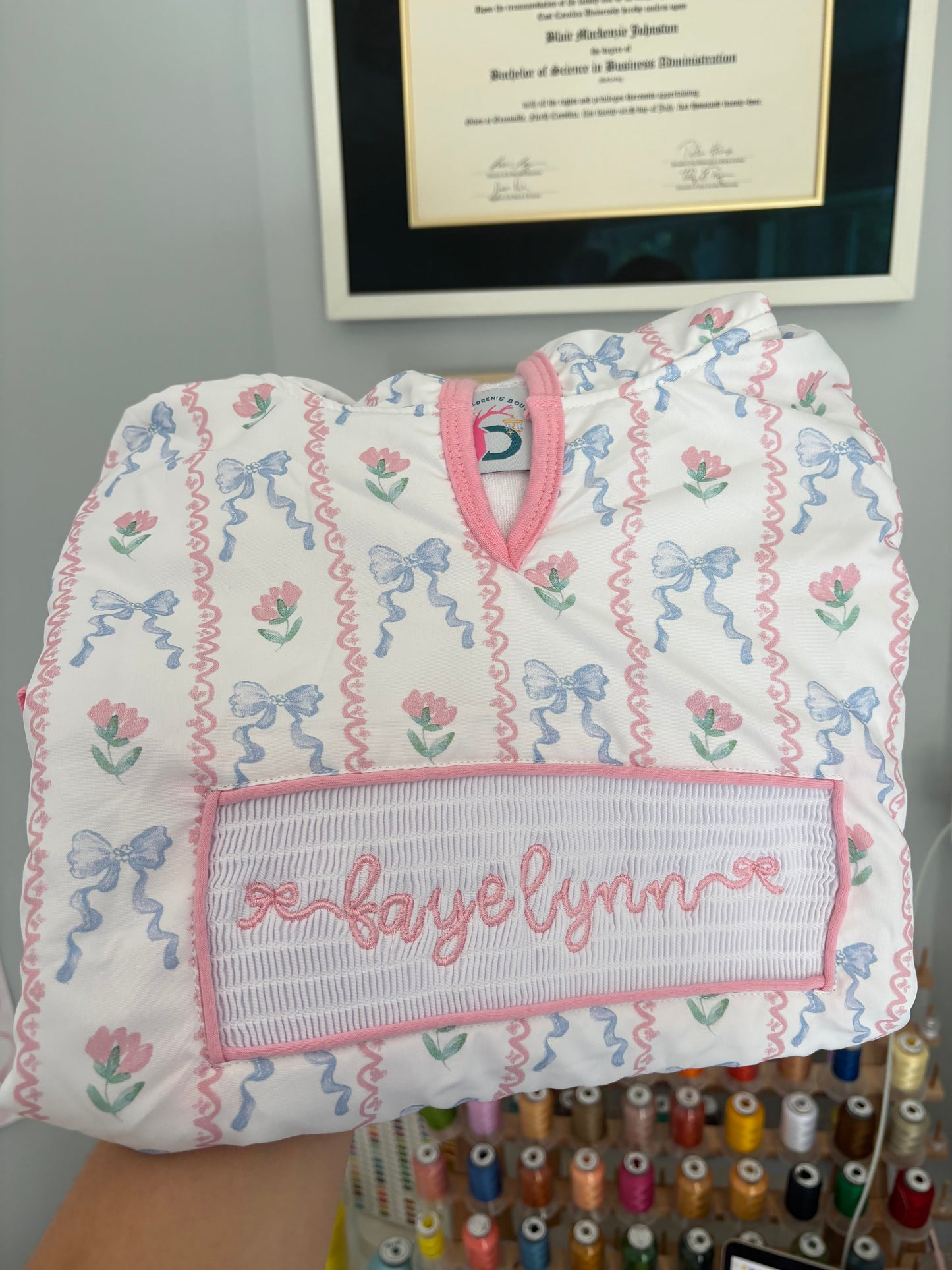 Custom Smocked Hooded Towel - Girls