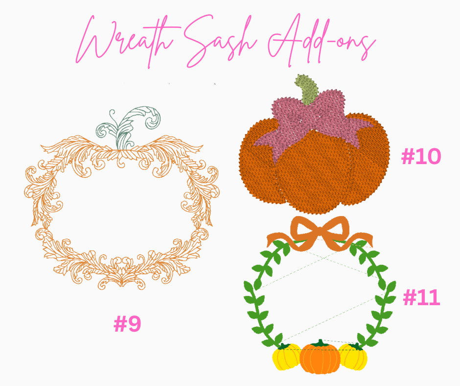 Orange Gingham Wreath Sash