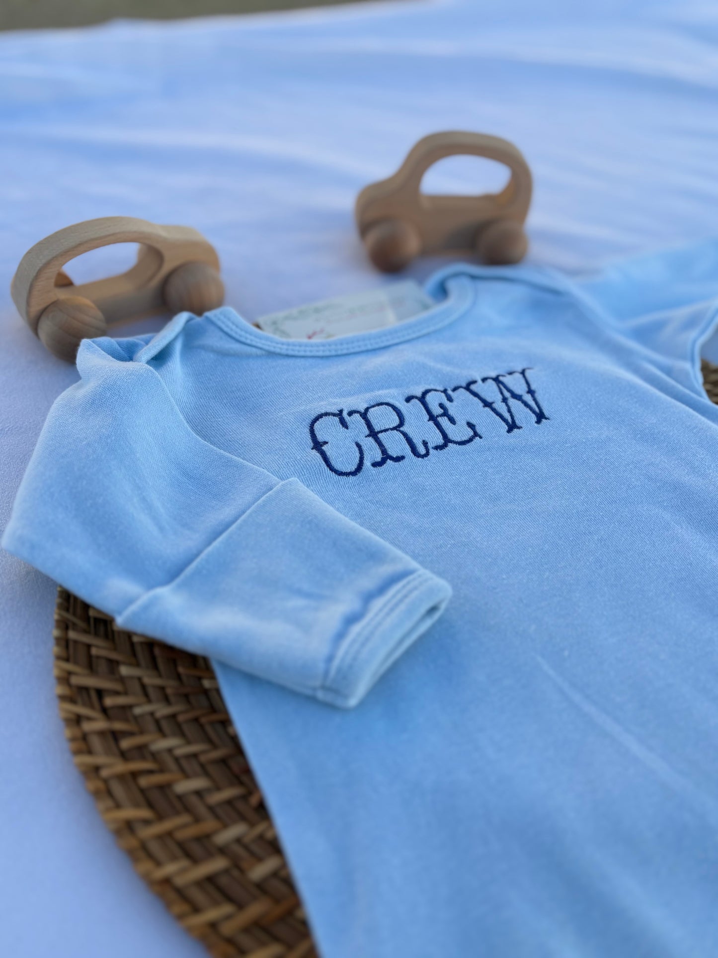 Custom Newborn Gown - Blue
