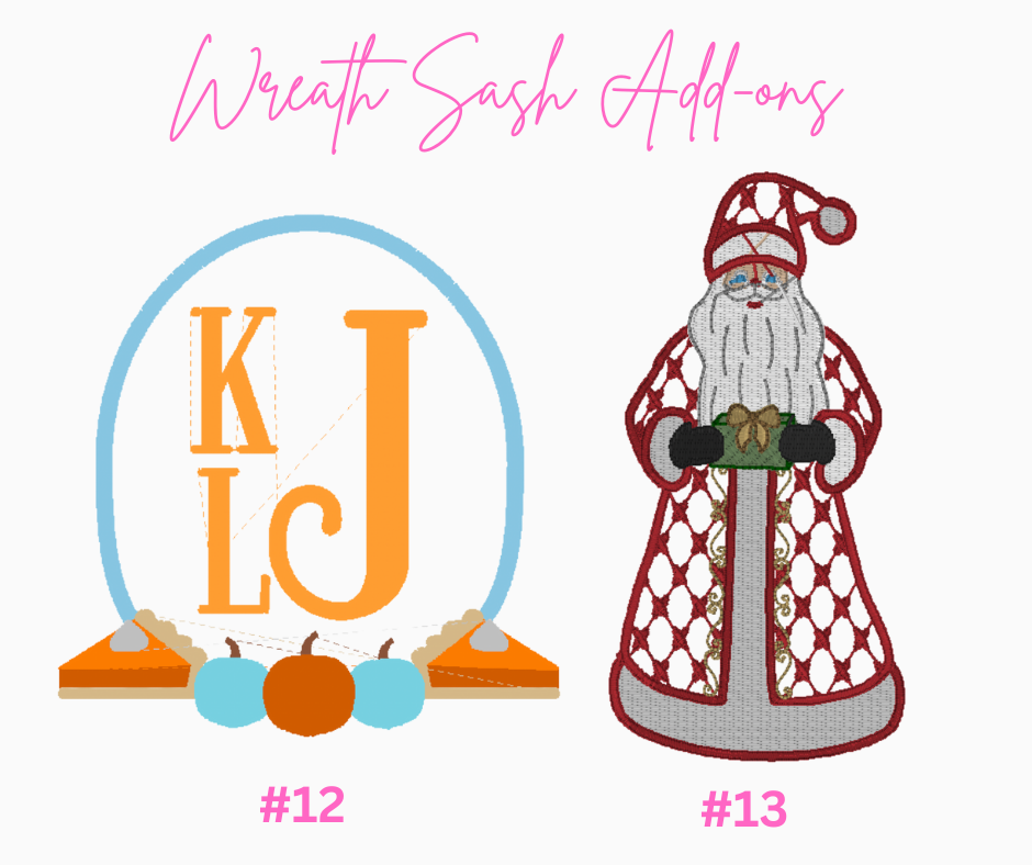 White Wreath Sash with Add Ons