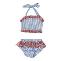 Custom Seersucker Ruffle Bikini