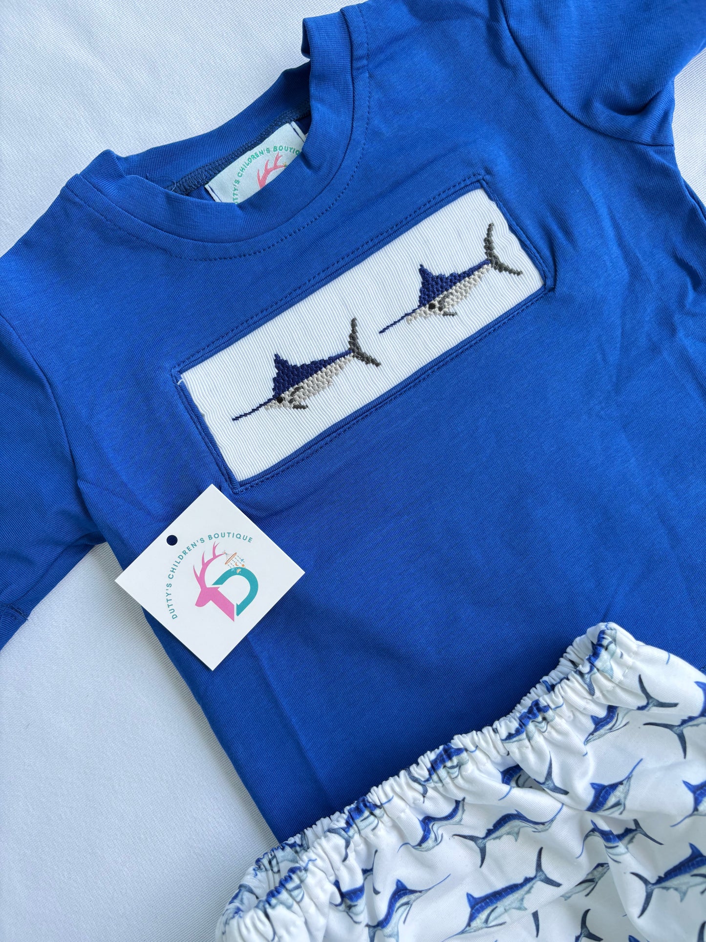 Smocked Marlin Diaper Set for Boys