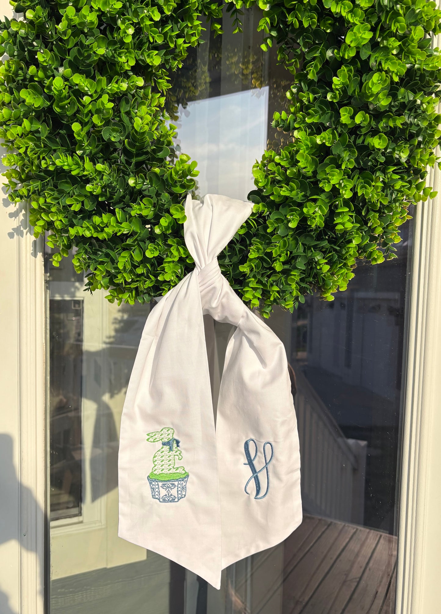 White Wreath Sash with Add Ons