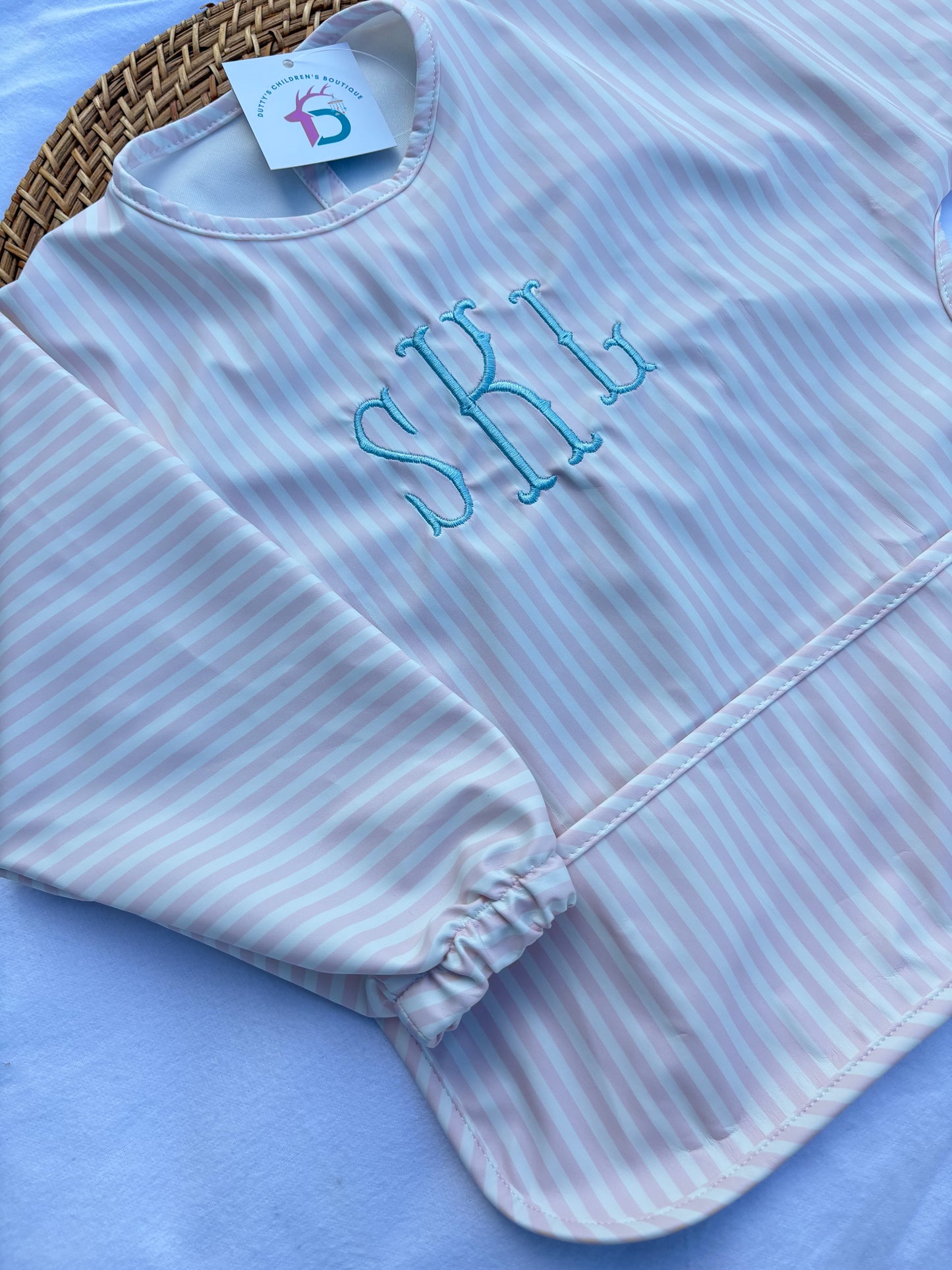 Custom Catchall PINK OR BLUE Pimlico Stripe Smock