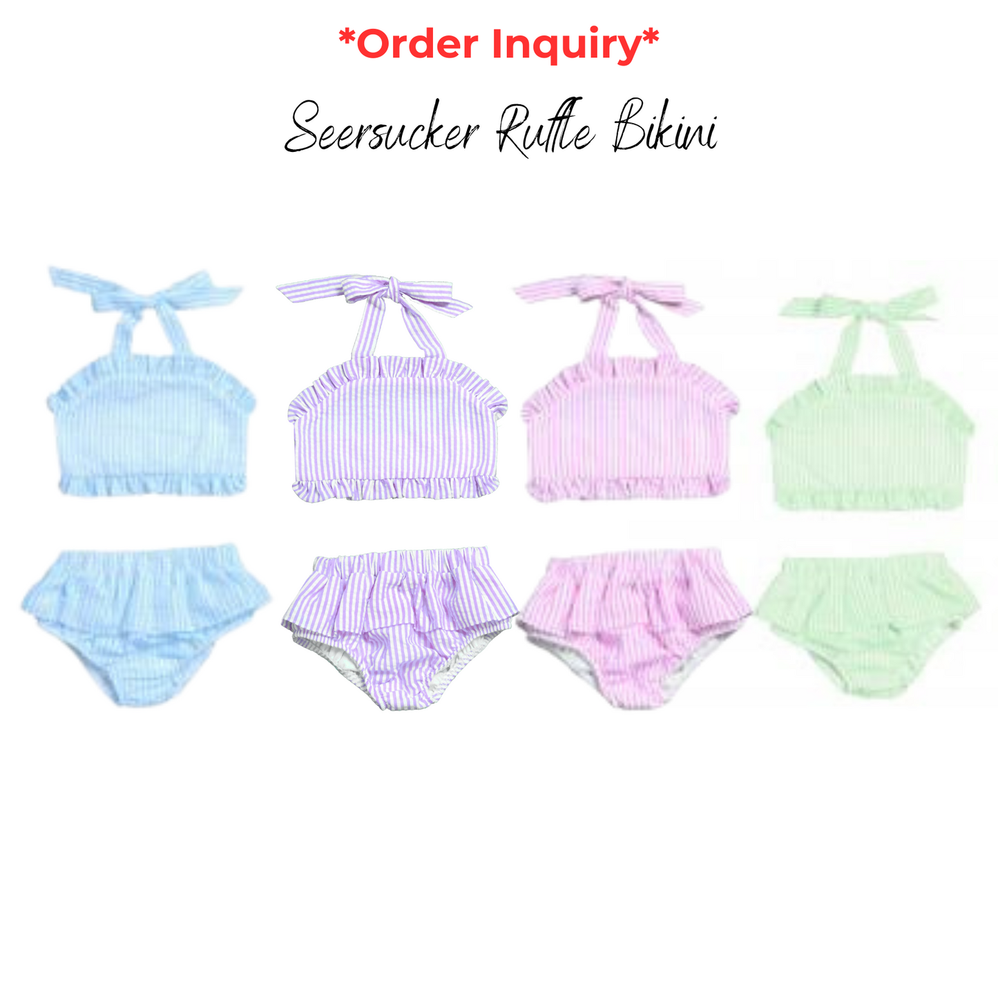 Custom Seersucker Ruffle Bikini
