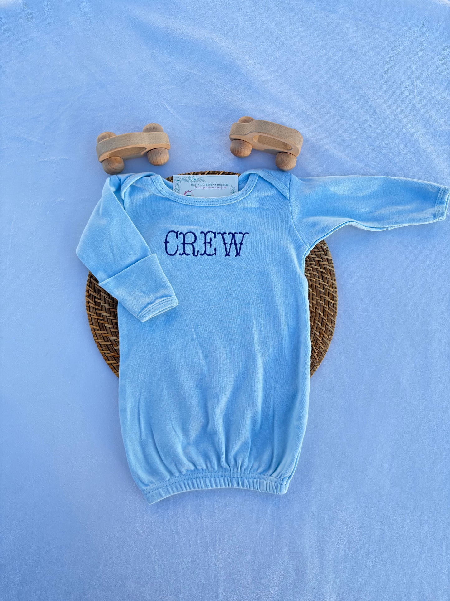 Custom Newborn Gown - Blue