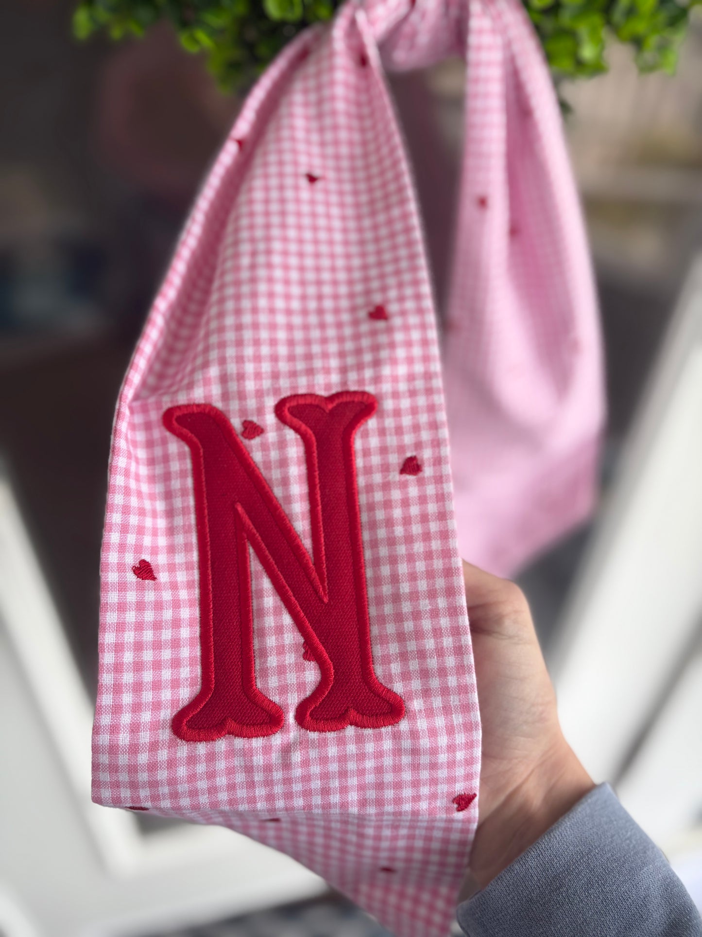 Valentines Appliqué Wreath Sash