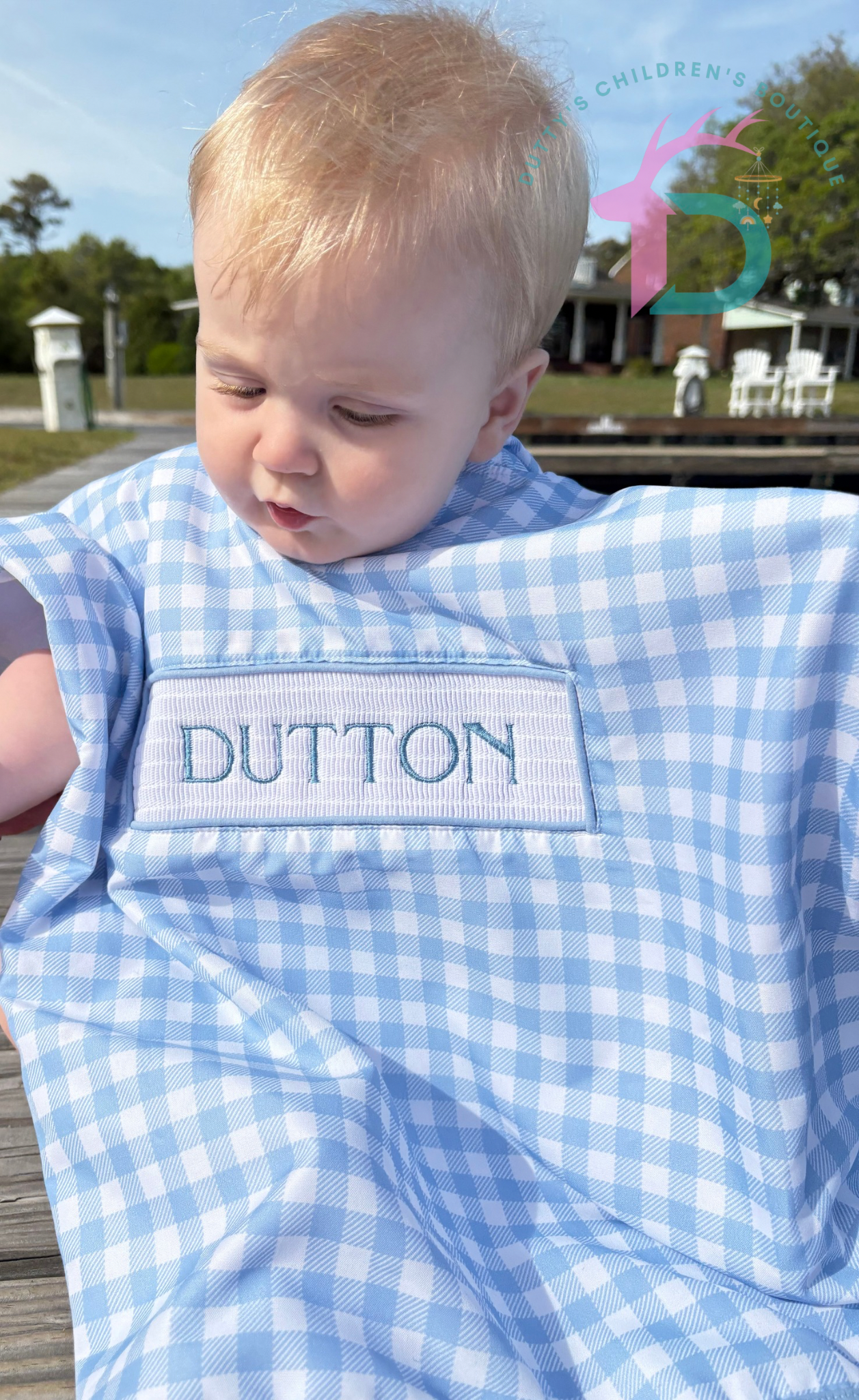 Custom Smocked Hooded Towel - Boys