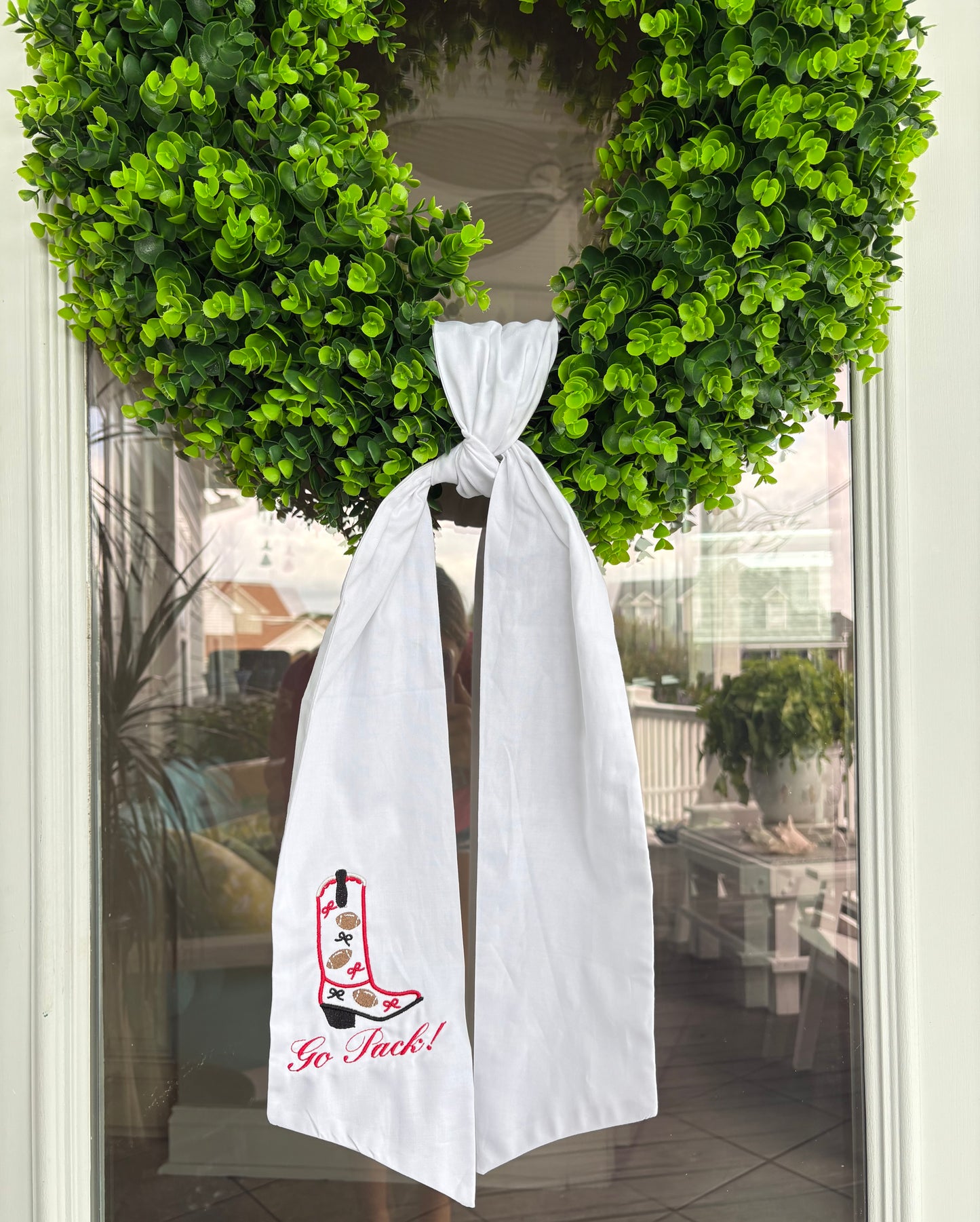 White Wreath Sash with Add Ons
