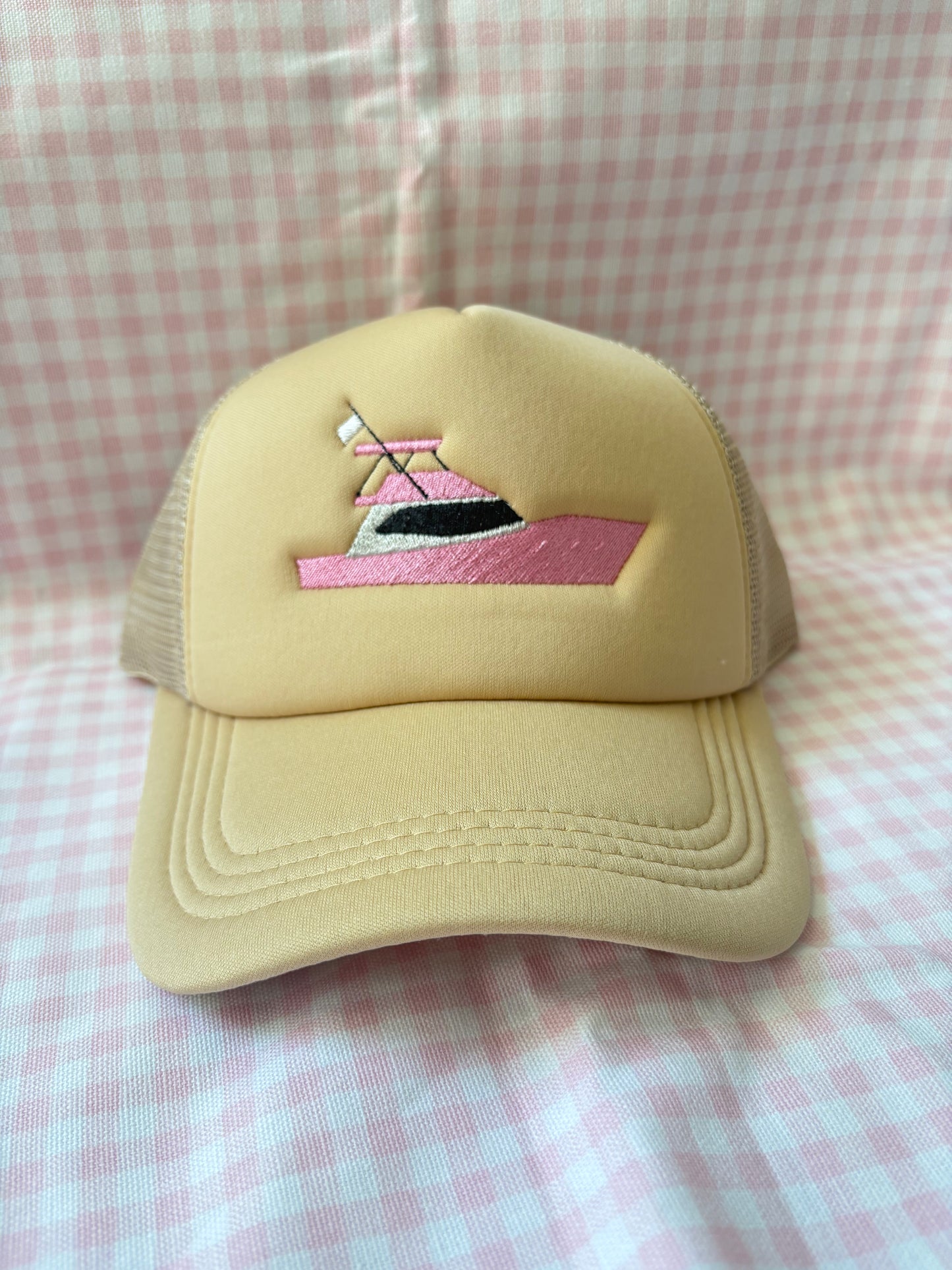 Custom Trucker Hat - (Tan, White or Black)