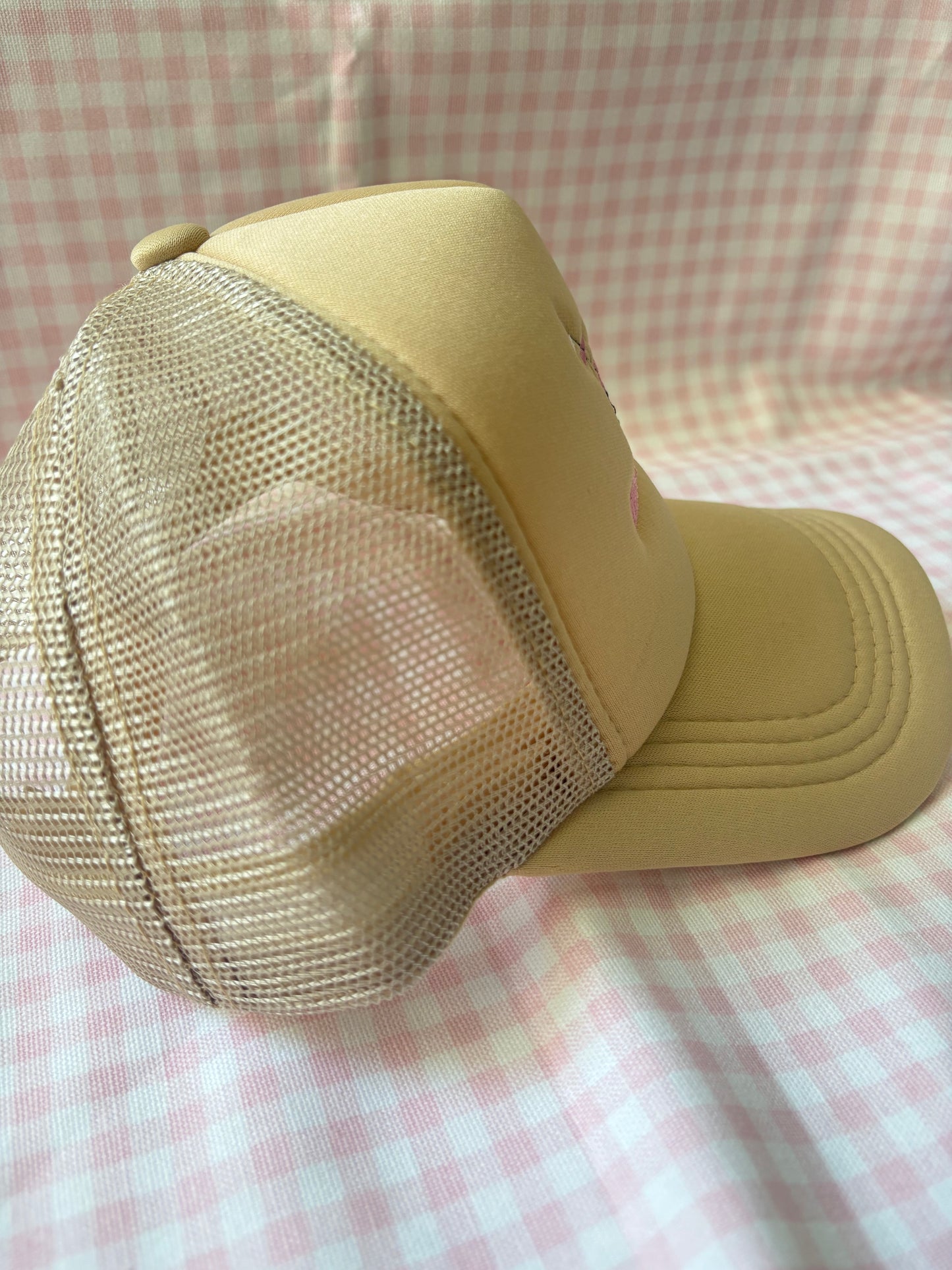 Custom Trucker Hat - (Tan, White or Black)