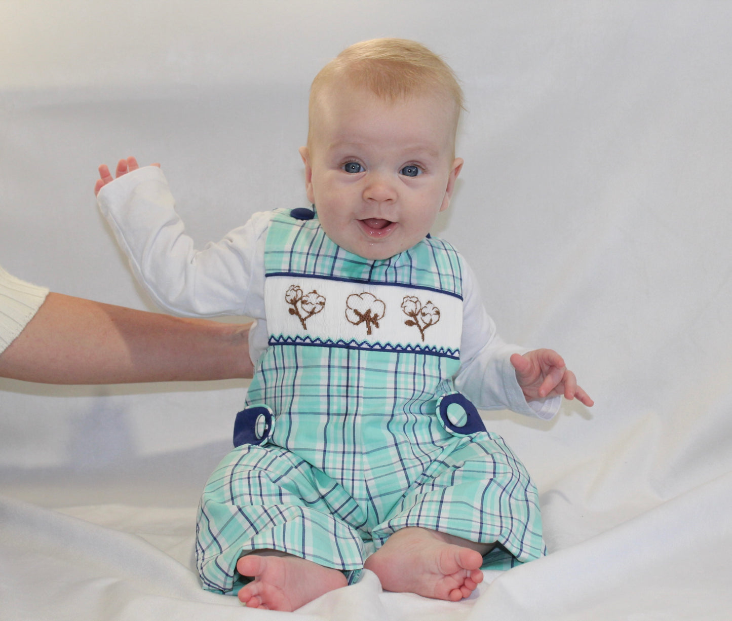 Cotton Smocked Longalls - Boys