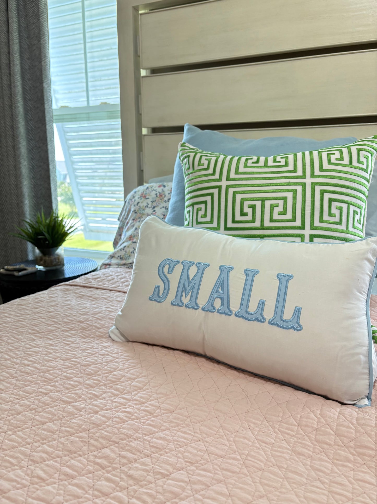 In Stock – Custom Light Blue Piping Pillow Cover