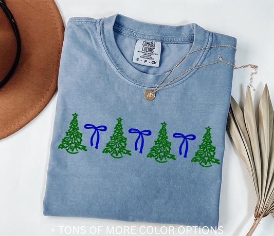 Christmas and Bows- Comfort Color T-SHIRT