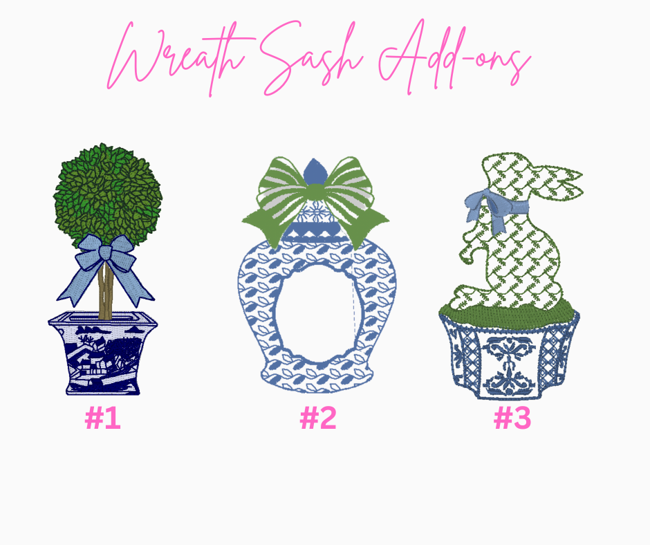 Orange Gingham Wreath Sash