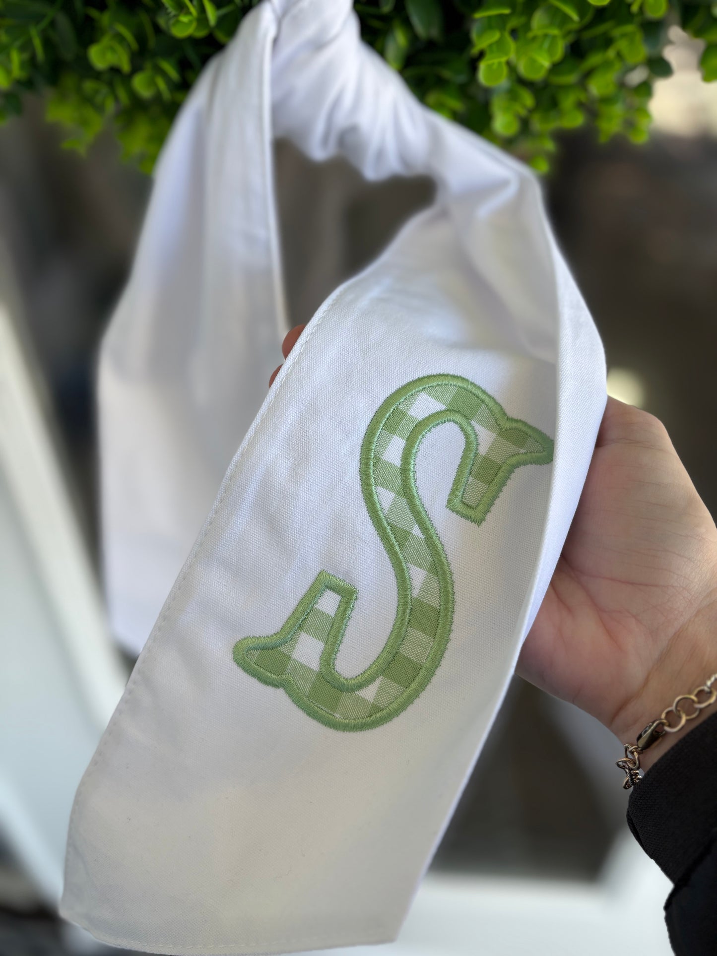 White Wreath Sash with Add Ons