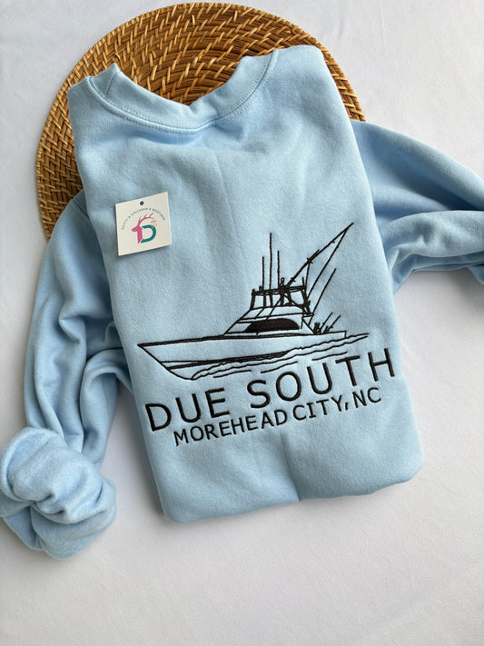 Custom Boat Name Crewneck – Front & Back - Gildan CREWNECK
