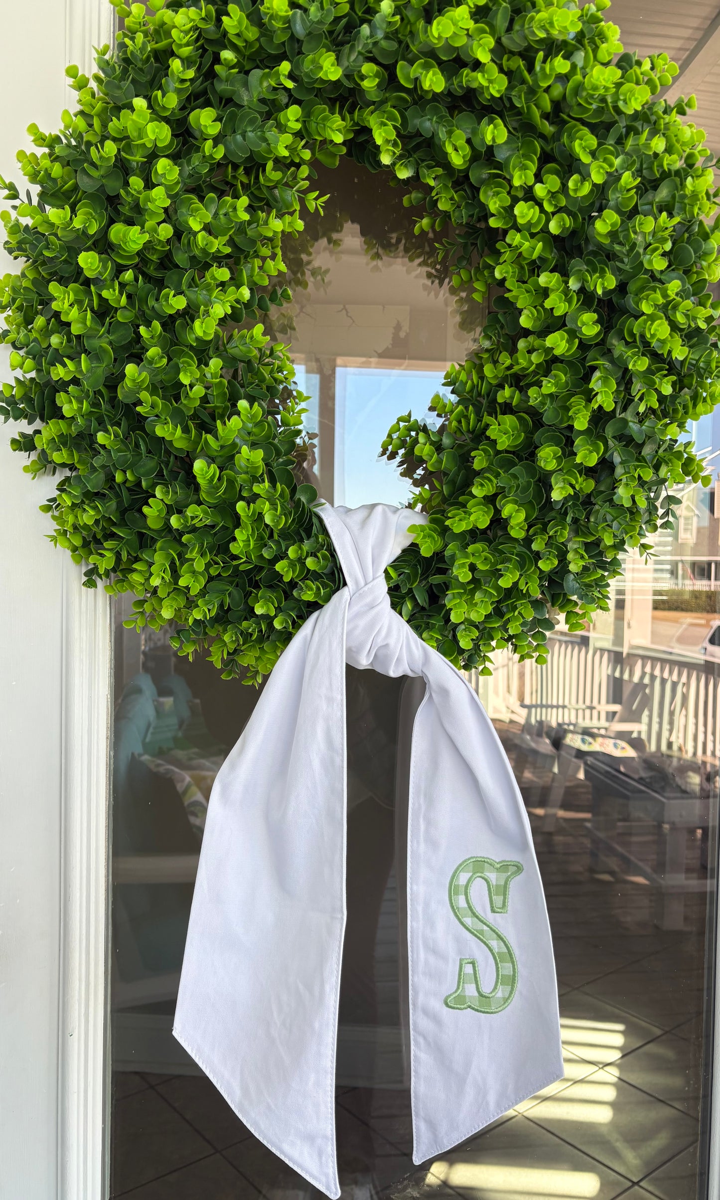 White Wreath Sash with Add Ons