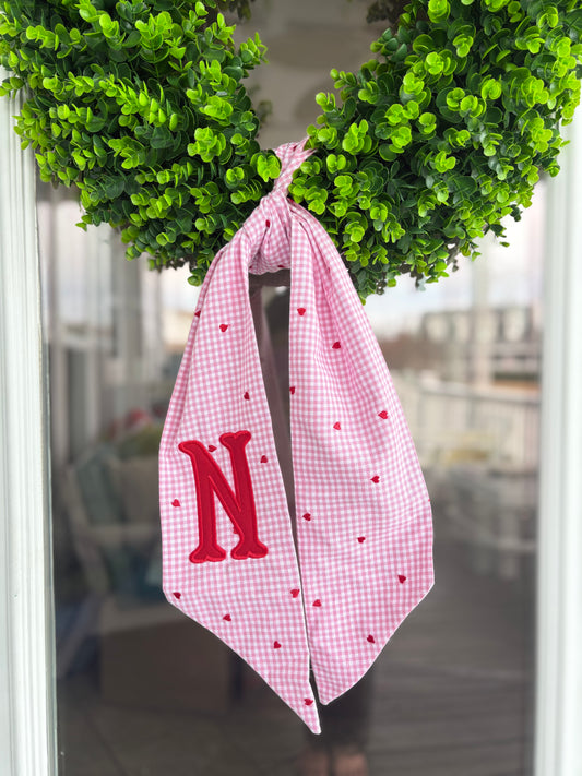 Valentines Appliqué Wreath Sash
