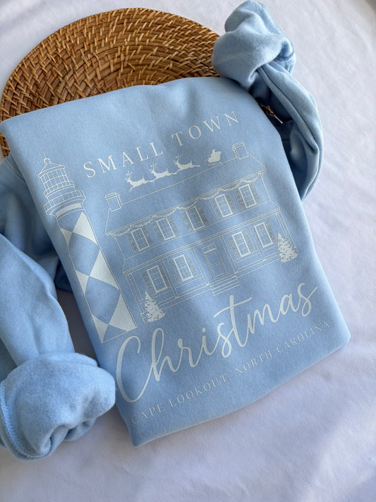 ONE Large Small Town Christmas Crewneck