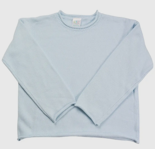 Custom Unisex Blue Roll-Neck Sweater