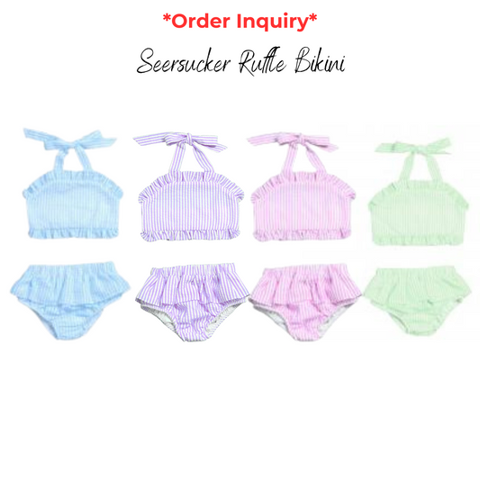Custom Seersucker Ruffle Bikini