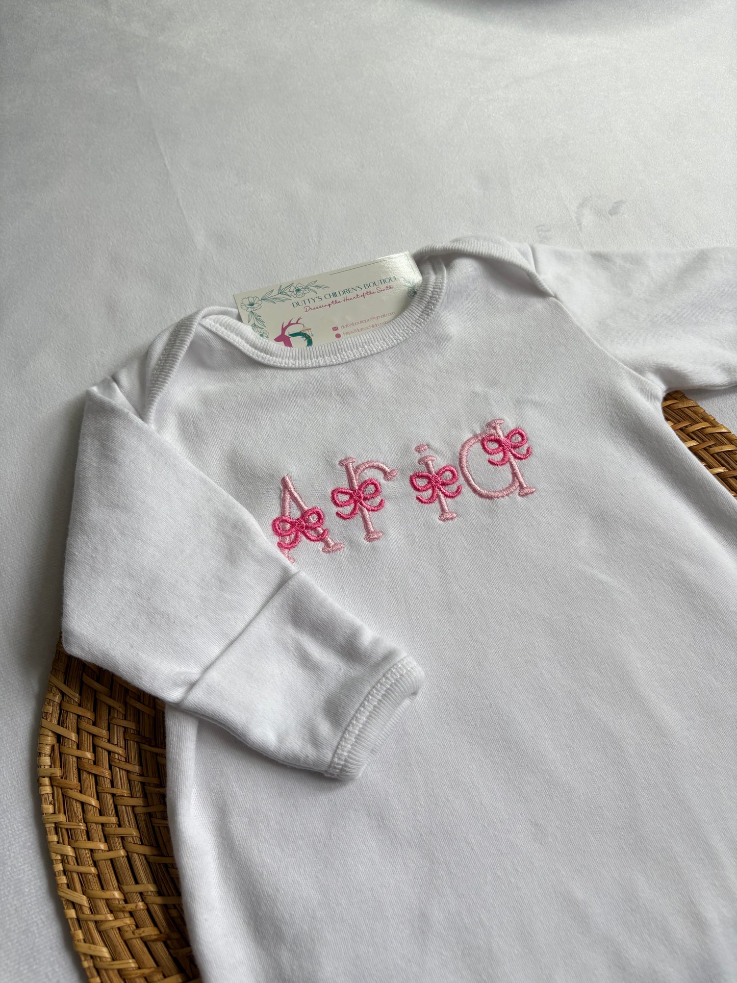 Custom Baby Gown - White