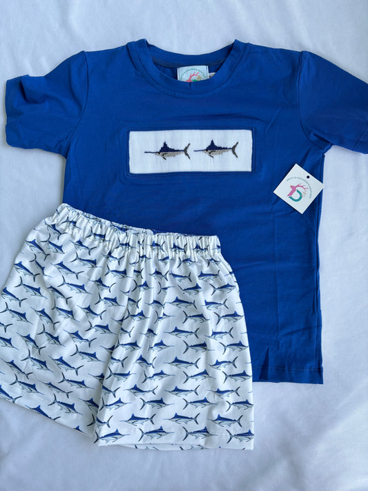 Smocked Marlin Short Set