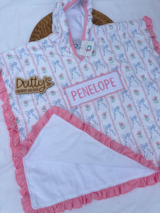 Custom Smocked Hooded Towel - Girls